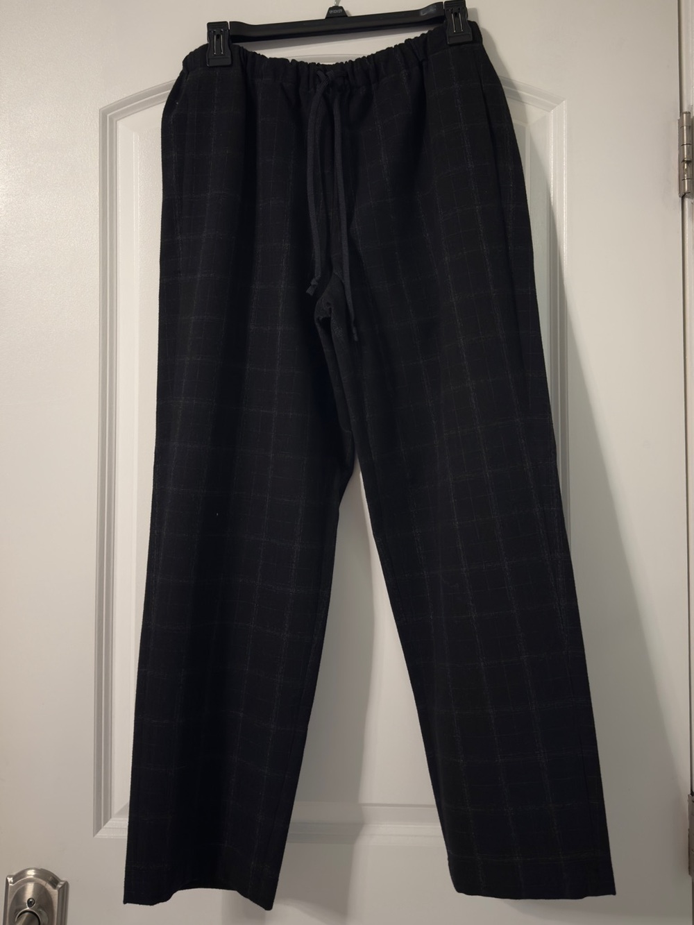 Babaton Black Plaid Drawstring Pants